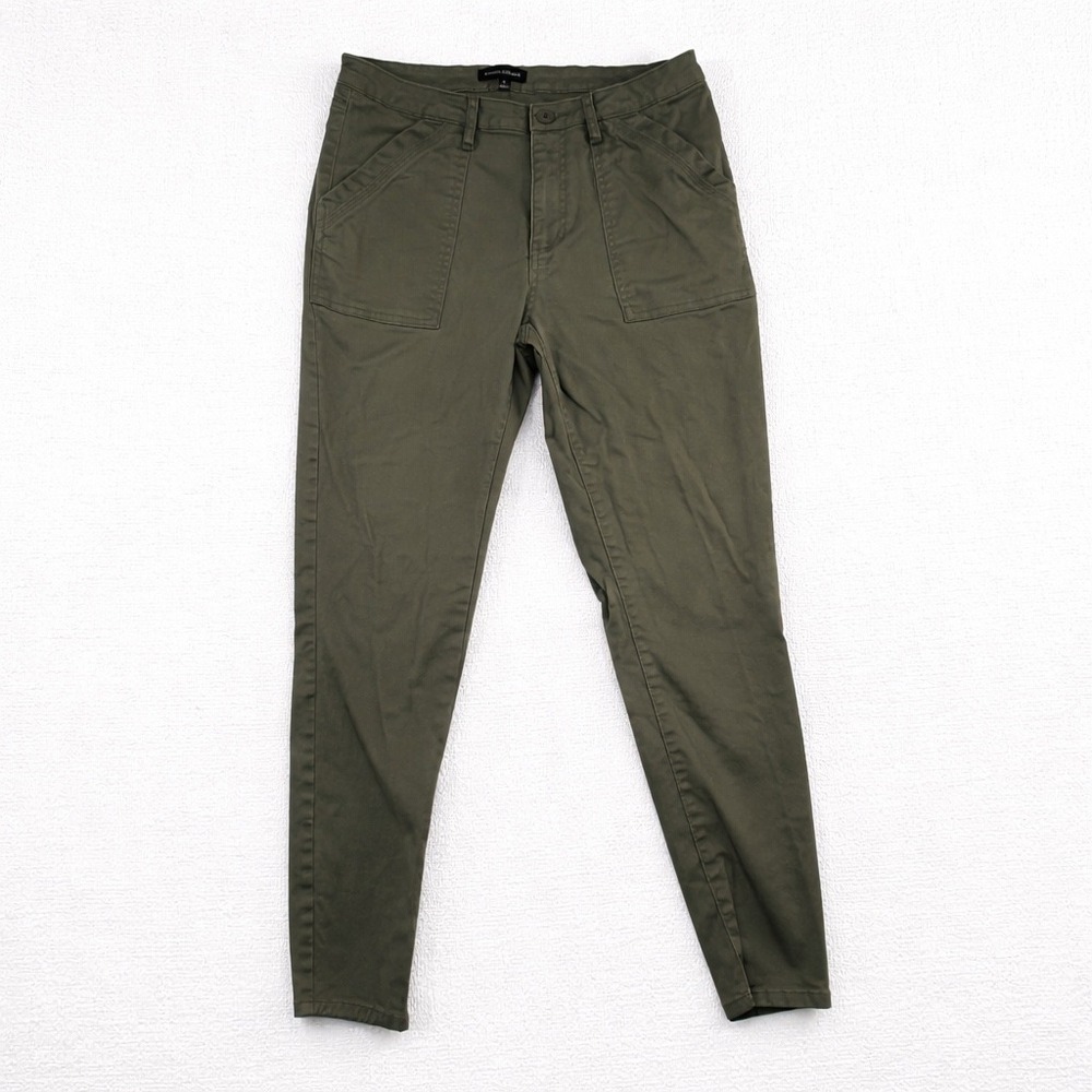 Banana Republic Womens Olive Green Skinny Utility Pants High Rise Chino Size 10